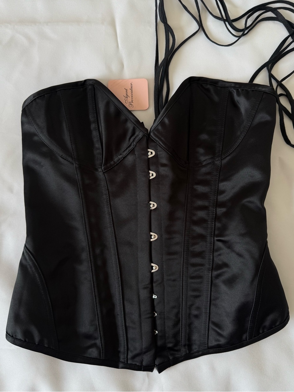 Agent Provocateur Black Classic Corset Bustier—Size Medium